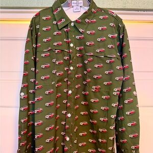 Blue Quail boys long sleeve button down with red jeep